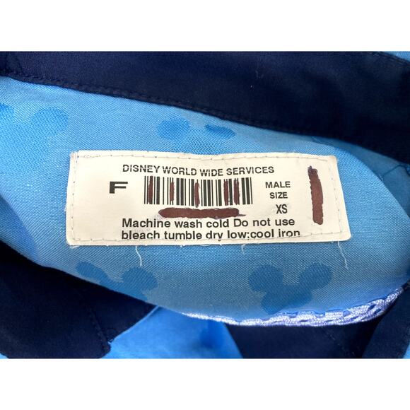 Walt Disney World cast member character attendant shirt male XS button up blue - Picture 2 of 7